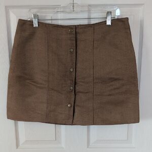 GAP Tan Front-Button Mini Skirt